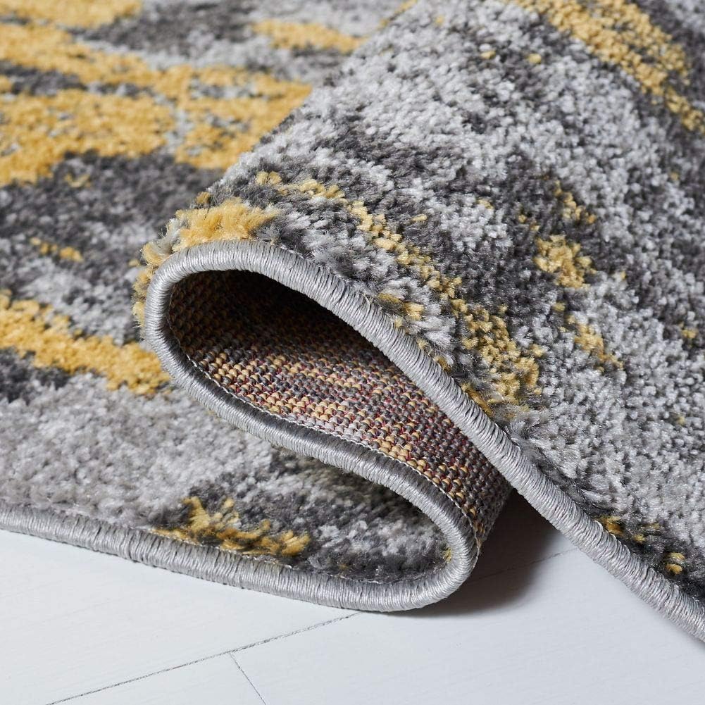Grey & Yellow Area Rug C850571