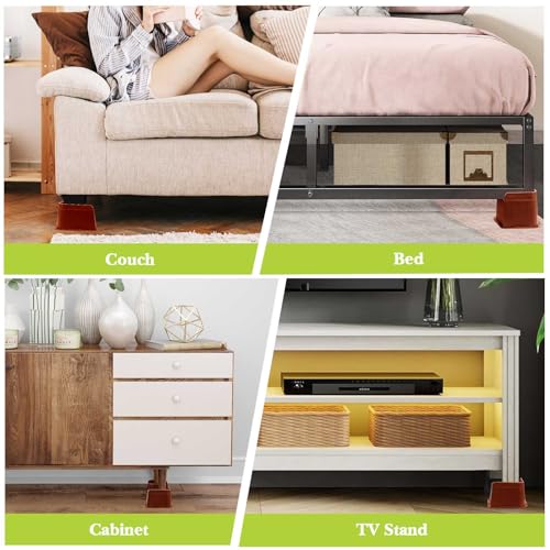 White 4 Pack 4 inch Heavy Duty Furniture Riser G44978