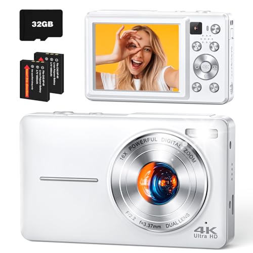 64MP Autofocus Compact Digital Camera with 32GB Card (White) U65935