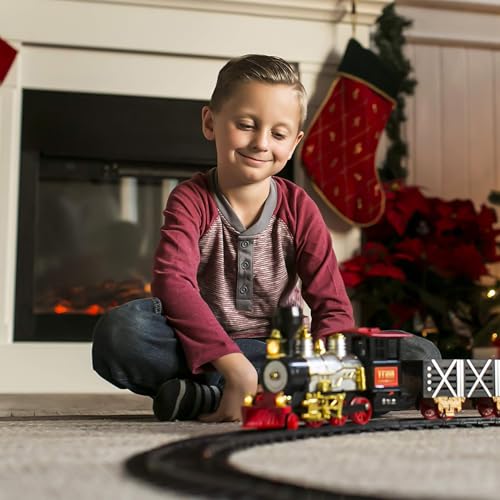 Large Train Cars Christmas Train Set with Real Smoke, Lights and Sounds U951162