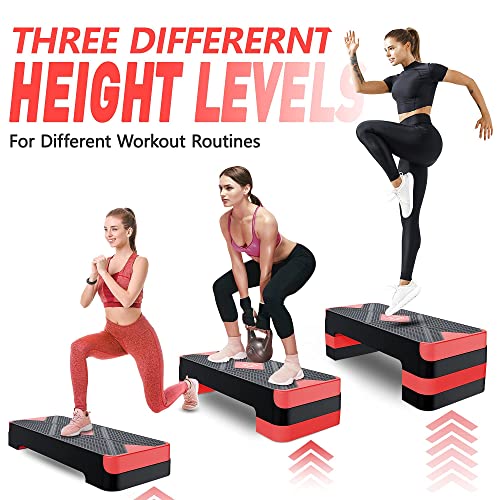 Adjustable Aerobic Step Platform, 26.5" Step Deck with 4” 6” 8” Risers G865235