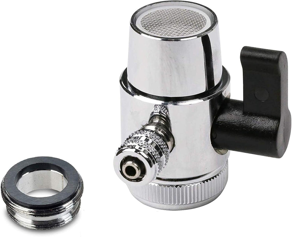 Chrome Faucet Diverter Valve with Adapter Ring 3/8" Barb Z834821