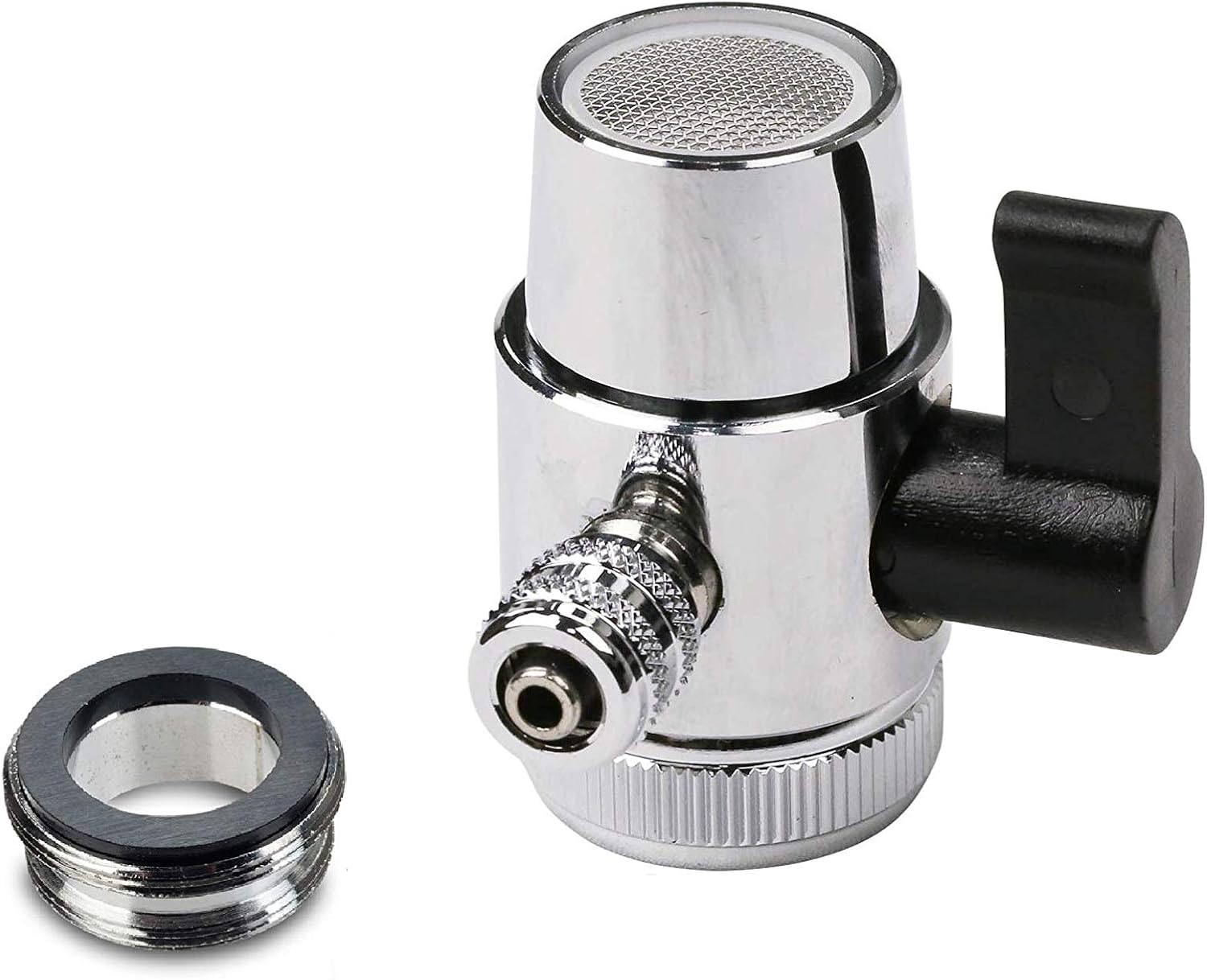 Chrome Faucet Diverter Valve with Adapter Ring 3/8" Barb Z834821