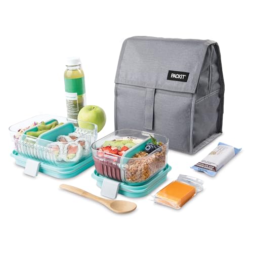 Gray Stripes Foldable Reusable Lunch Bag D300848