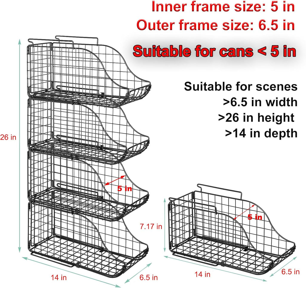 Black 6 pack Stackable Can Storage Organizer Y2811