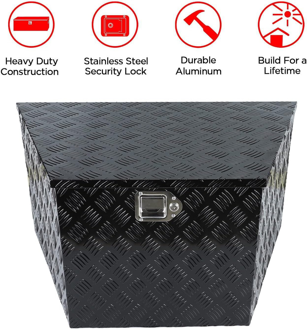 Black Aluminum Trailer Tongue Tool Box U605