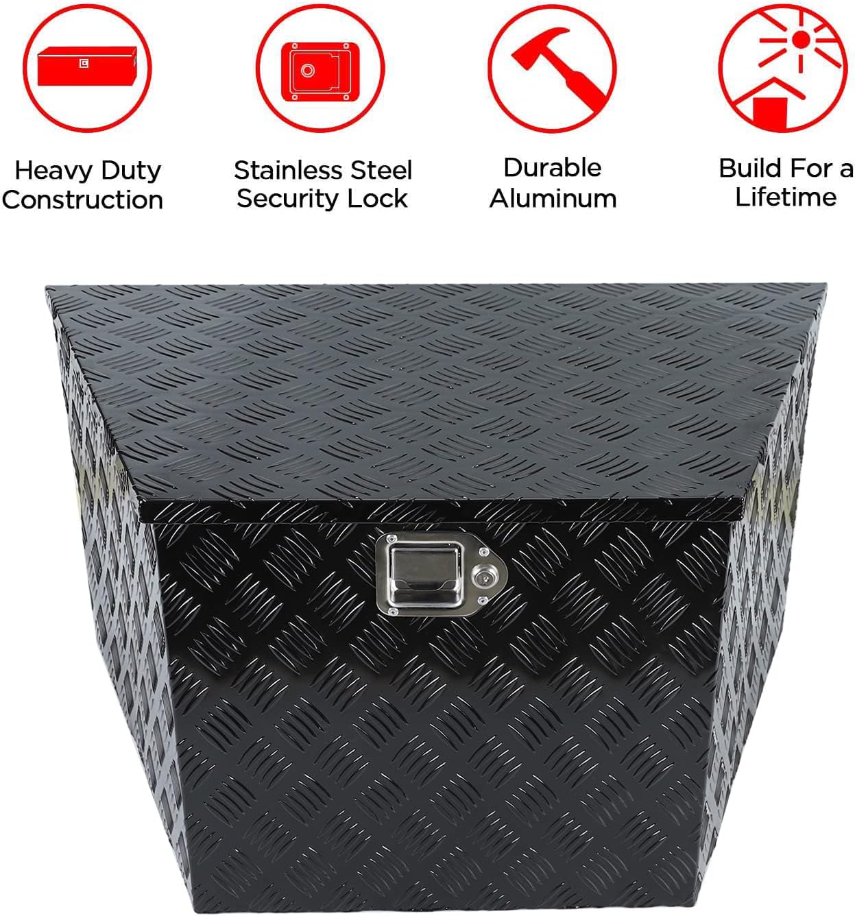 Black Aluminum Trailer Tongue Tool Box U605