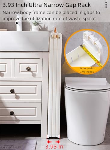 3 Tier Slim Storage Cabinet with Wheels U470