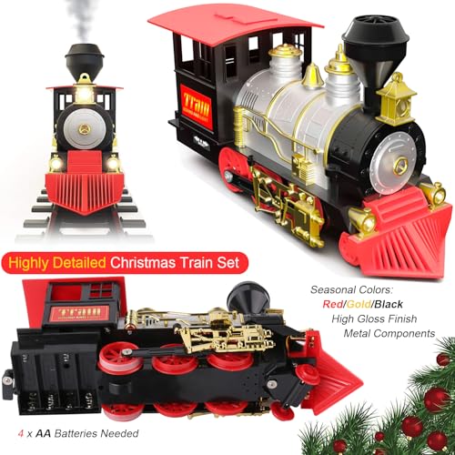 Large Train Cars Christmas Train Set with Real Smoke, Lights and Sounds U951162