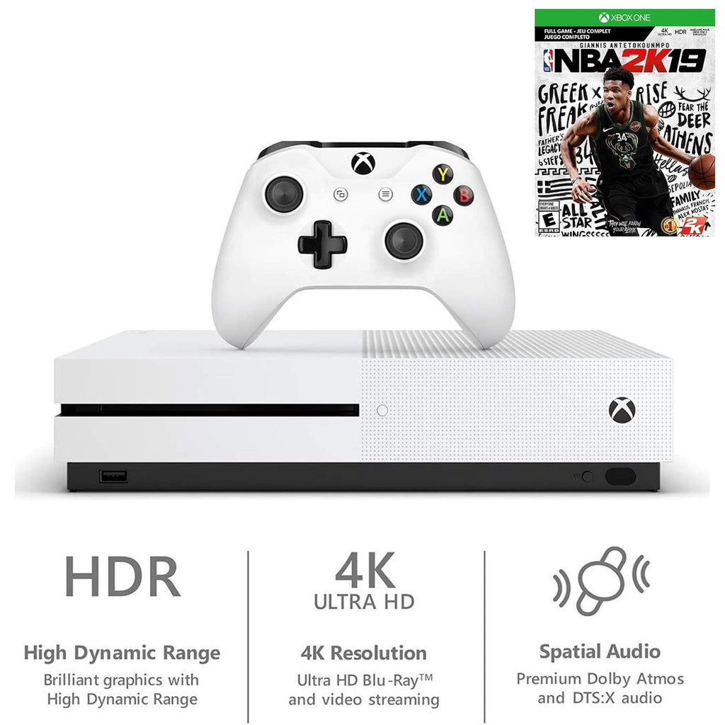Xbox One S 1TB Console with NBA 2K19 Game and Xbox Wireless Controller I39815