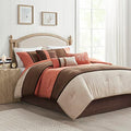 Brown 7 Piece Queen Faux Suede Comforter Set U834