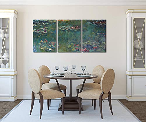 3 Panels Framed Canvas Wall Art Water Lilies G186634