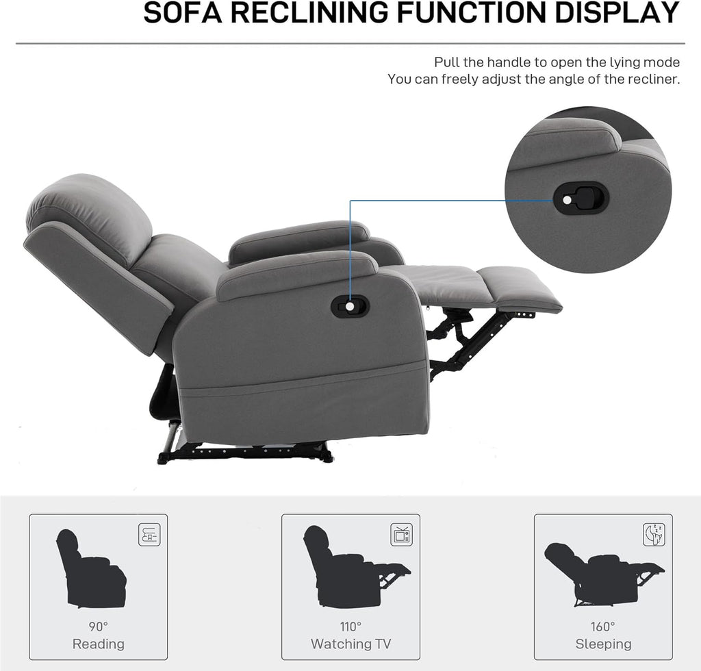 Leather Recliner Chair with Adjustable Backrest F791306