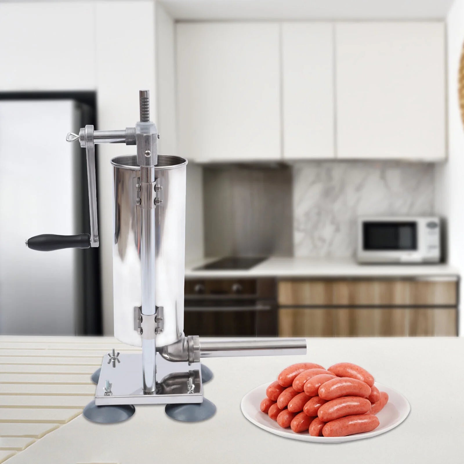 3L Stainless Steel Sausage Stuffer with 8 Tubes P605673