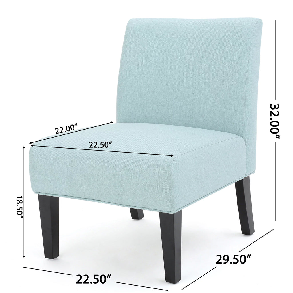 Light Blue Fabric Slipper Chair U688144