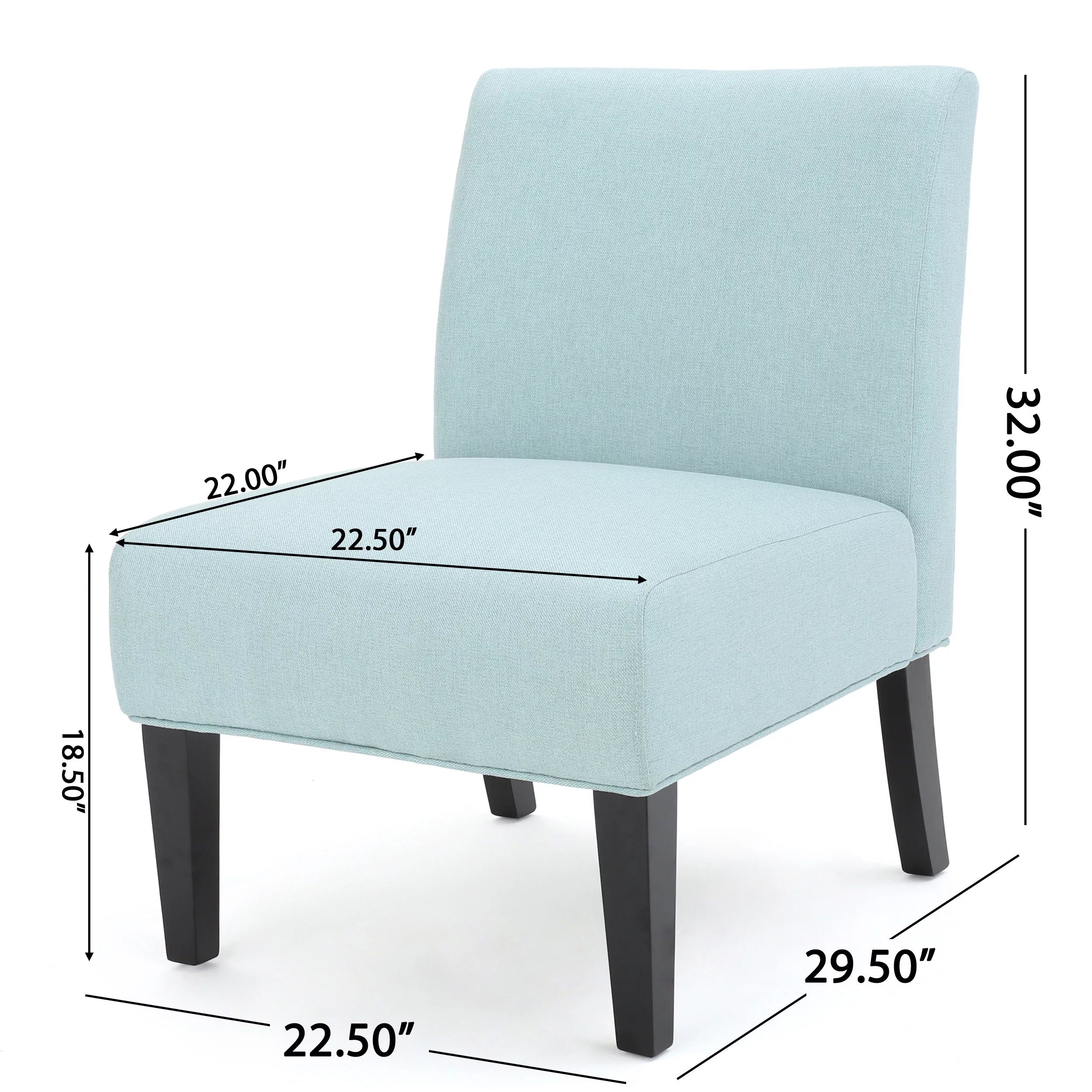 Light Blue Fabric Slipper Chair U688144
