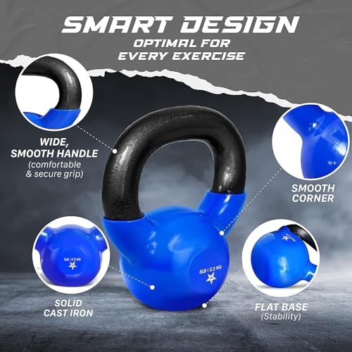 5-100 LB Vinyl Coated Cast Iron Kettlebells D79875