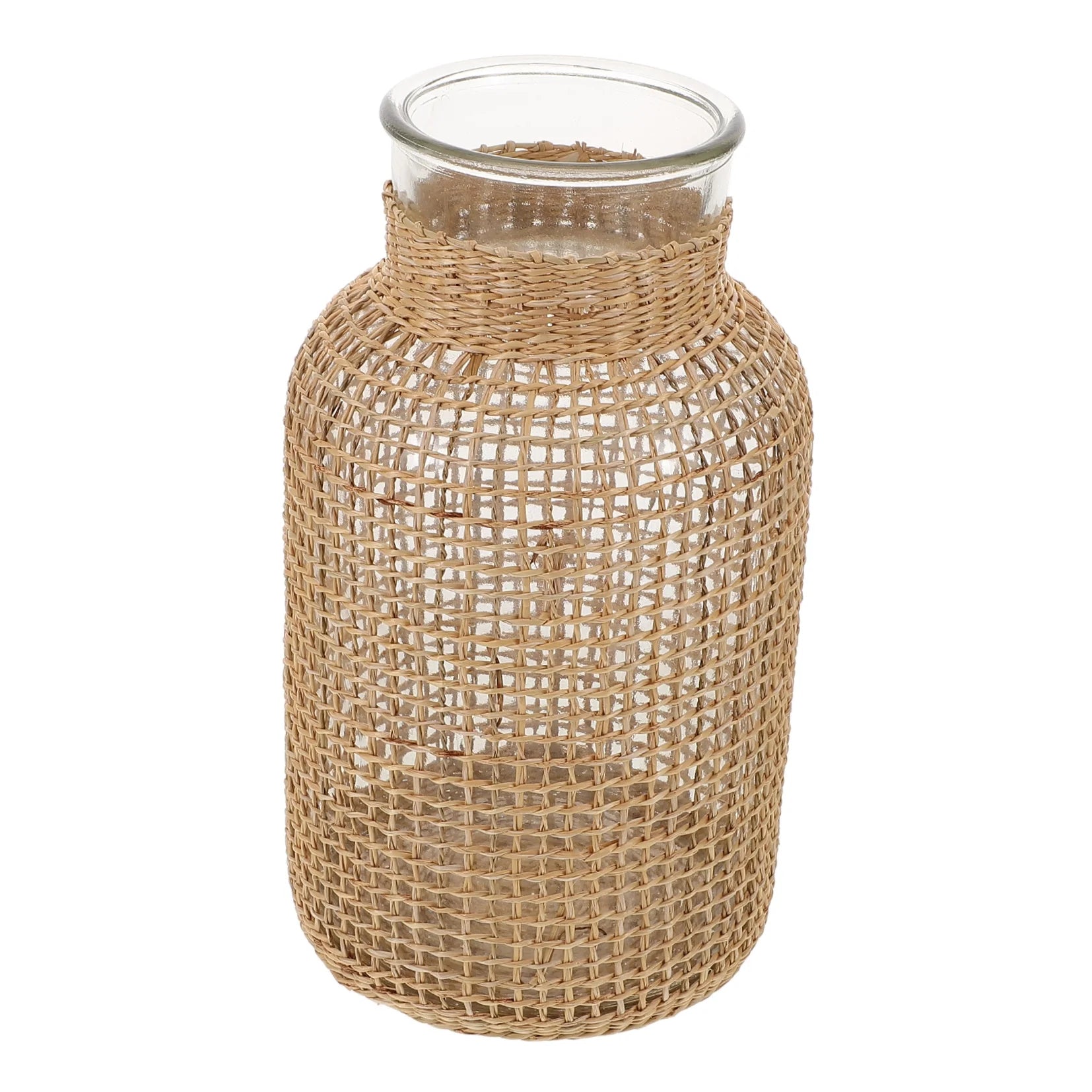 Woven Rattan Glass Vase N900797