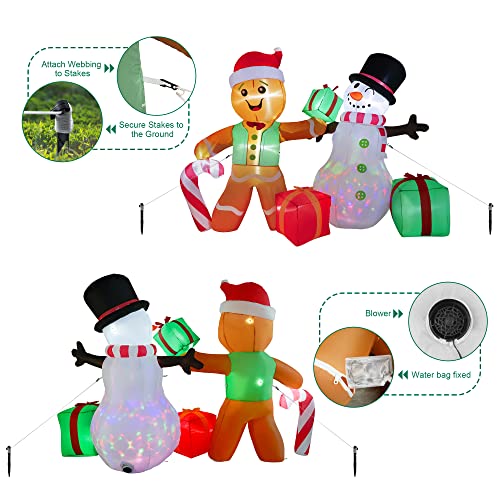 6 FT Christmas Inflatables Santa Claus with Gifts Bag P197