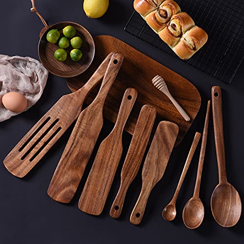 Set of 9 Natural Teak Wooden Spurtles S549155