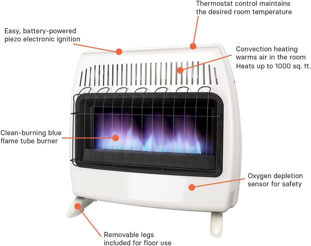 White Propane Natural Gas Wall Heater N720