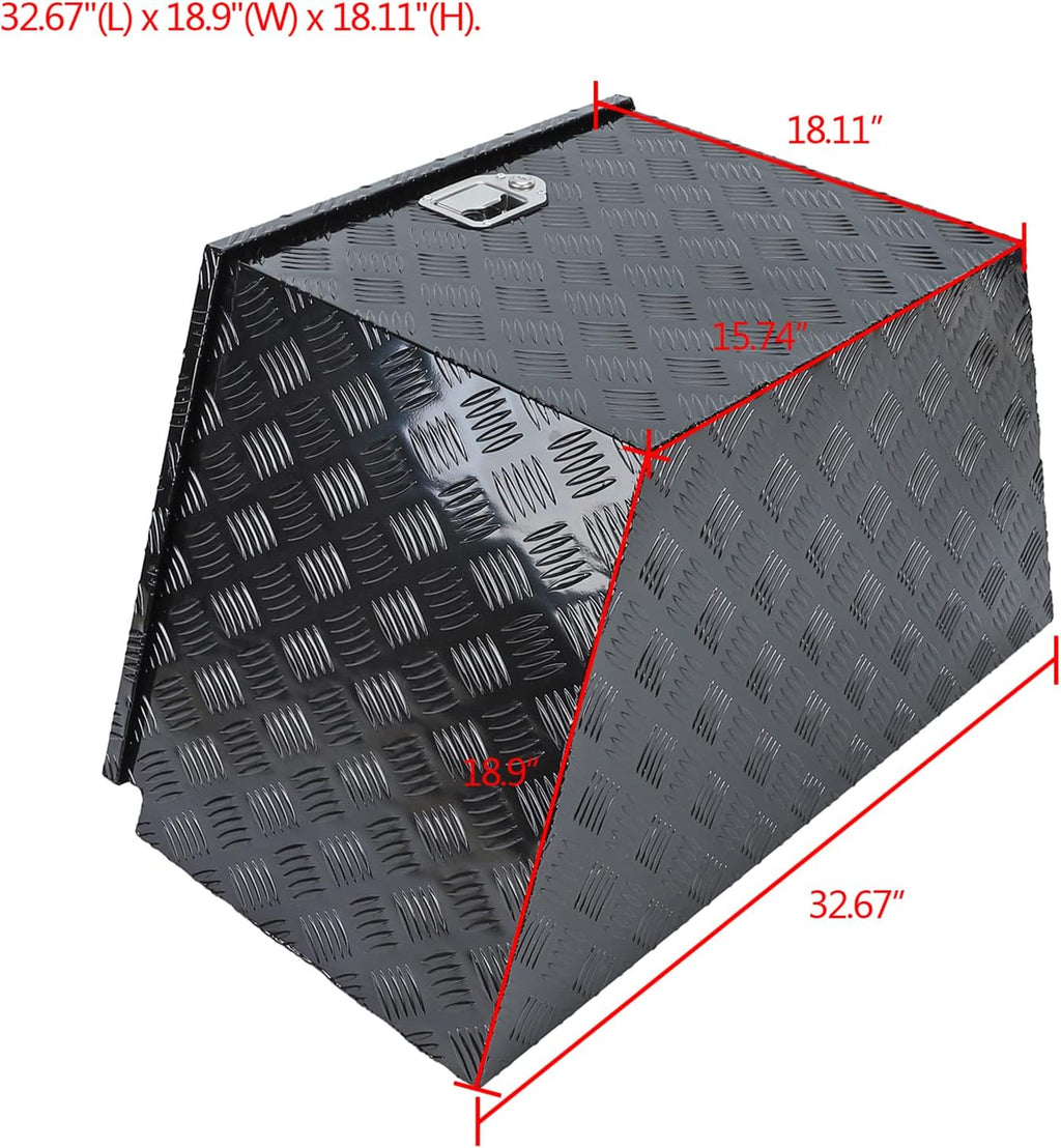 Black Aluminum Trailer Tongue Tool Box U605