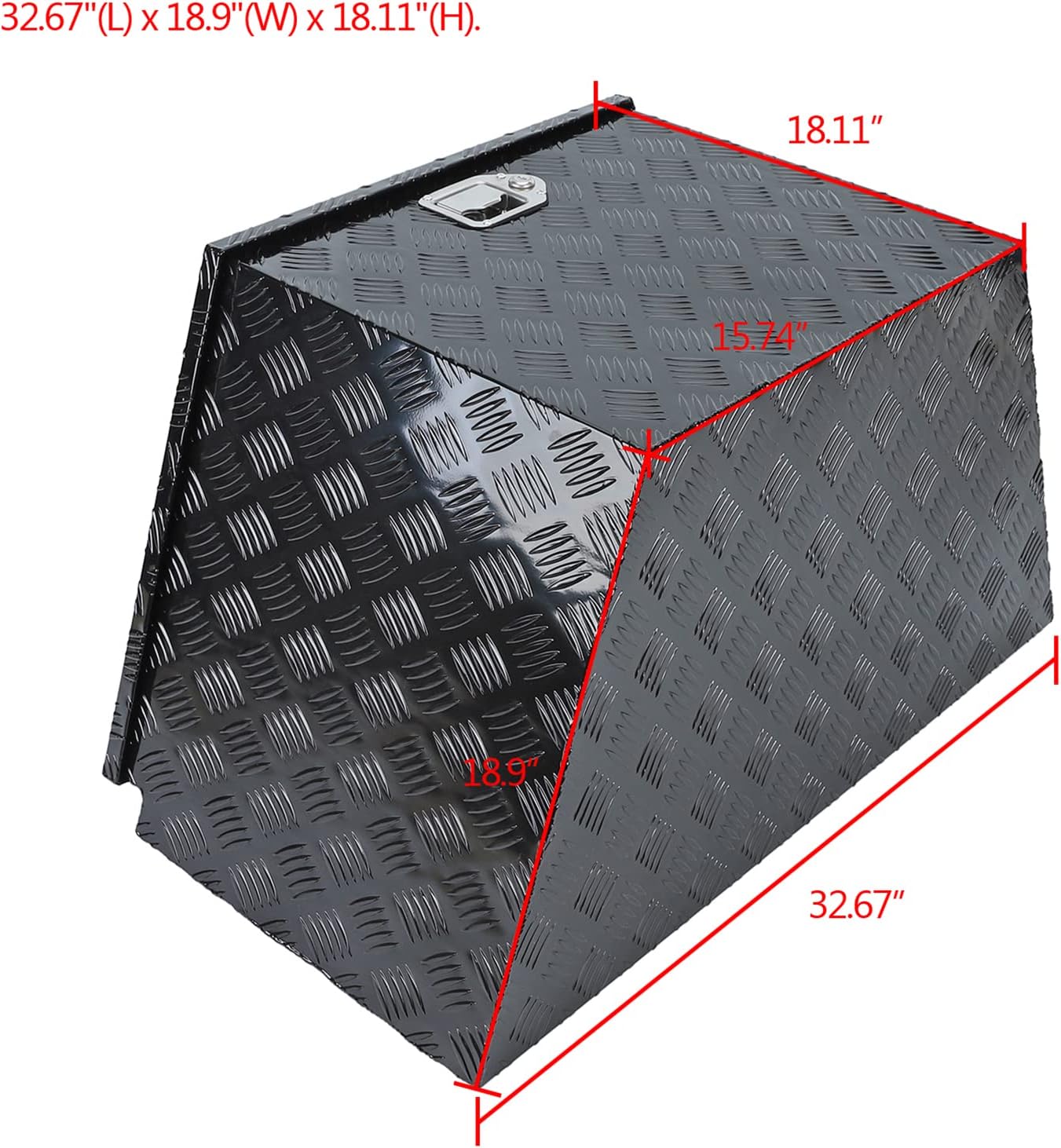 Black Aluminum Trailer Tongue Tool Box U605