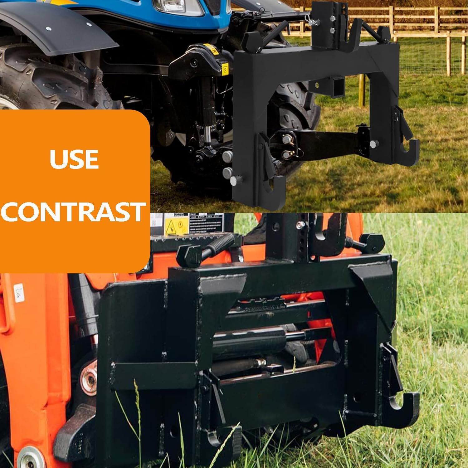 Front Loader Tractor Quick Hitch Adapter Cat 1 Conversion, Modified 3-Point Attachment B949349