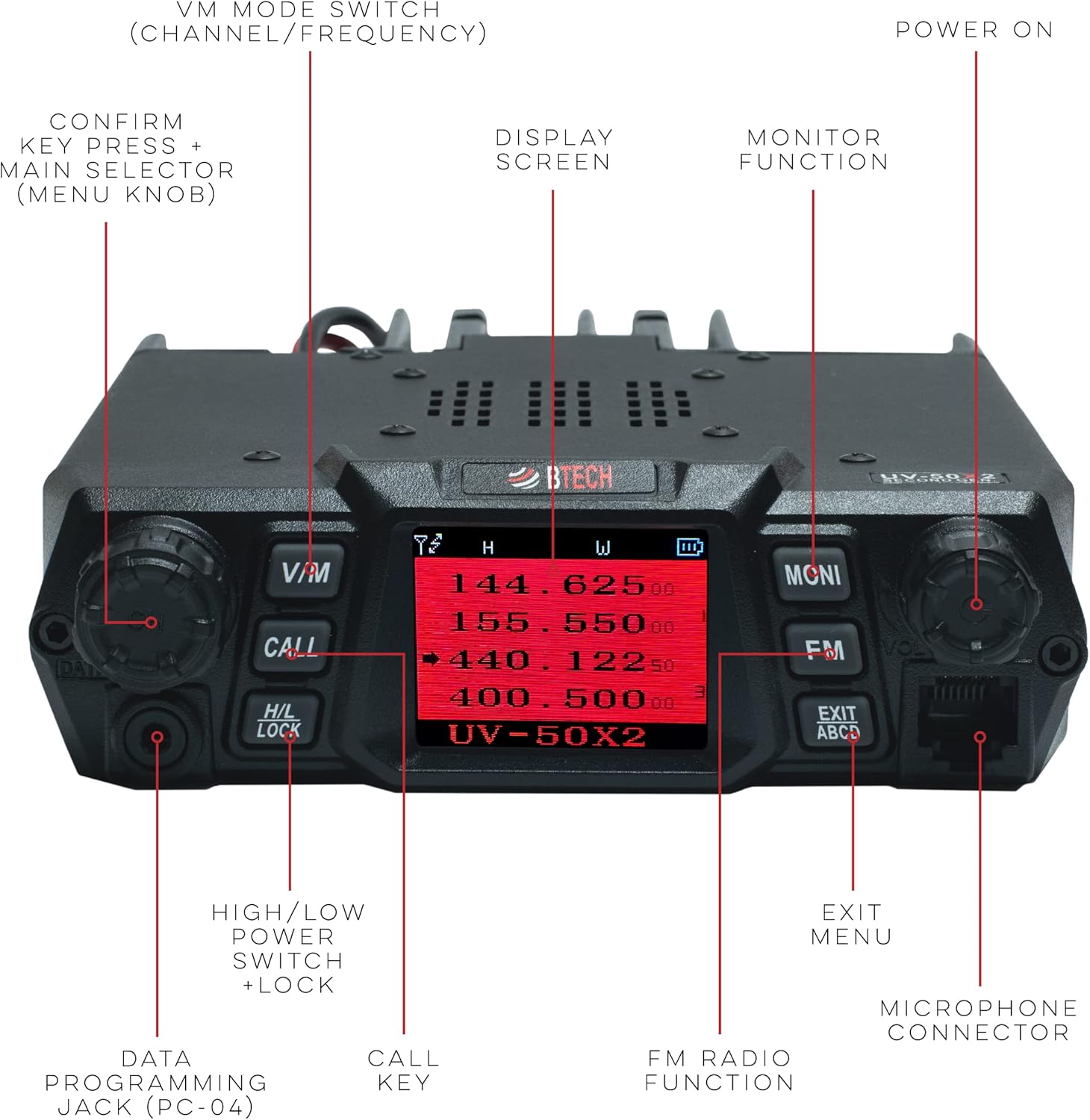 50 Watt Dual Band VHF UHF Mobile Radio E981091