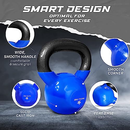 5-100 LB Vinyl Coated Cast Iron Kettlebells D79875