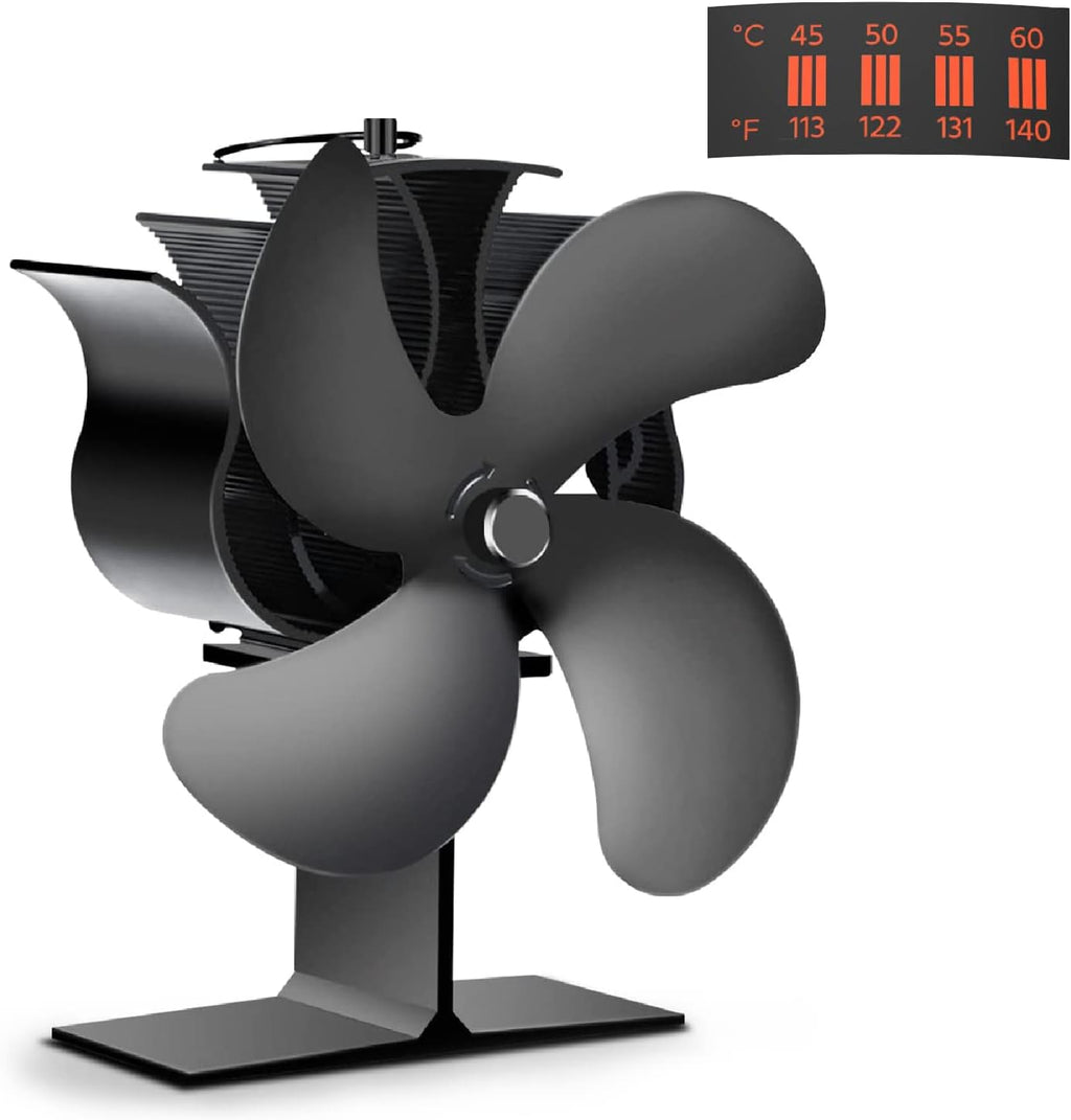 4 Blades Non-Electric Wood Stove Fan Pack of 2 C932