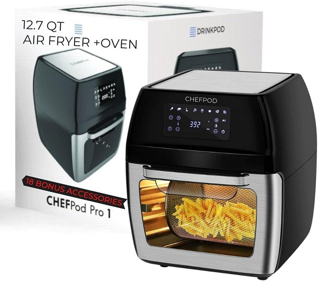 Black 12.7 Quart Air Fryer Oven with 18 Accessories T882