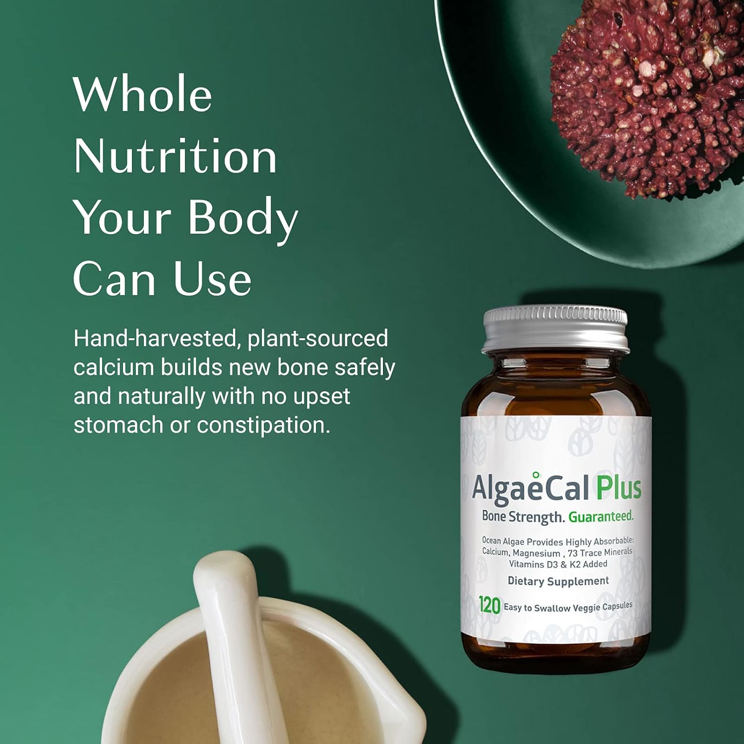 Natural Calcium Supplement with Vitamins C, D, K2 (3 Pack) G811