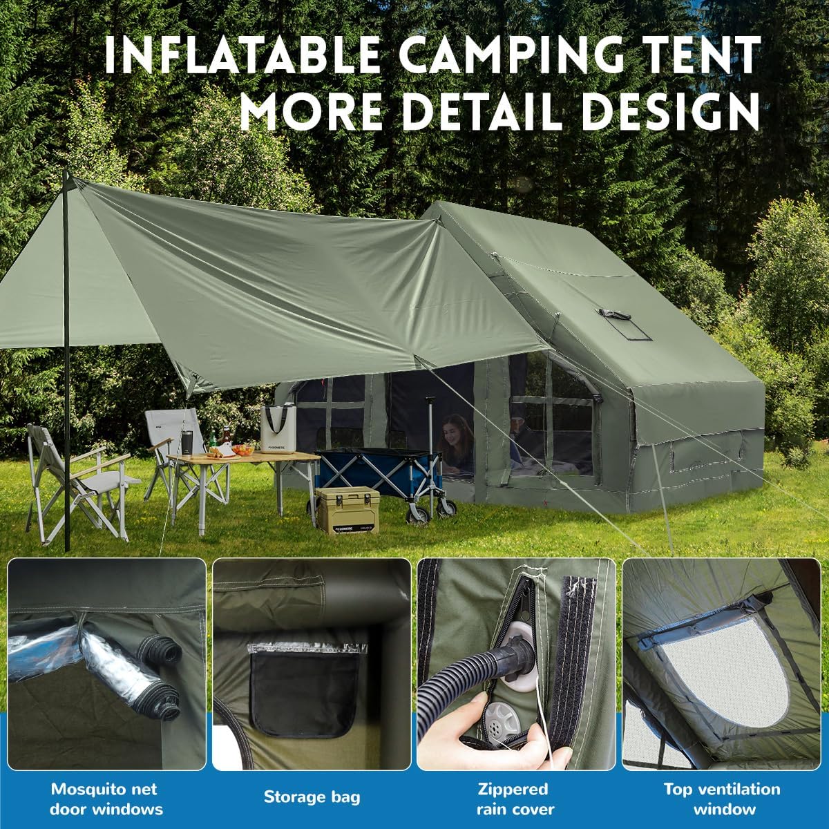 4 Season Inflatable Waterproof Camping Tent Q971759