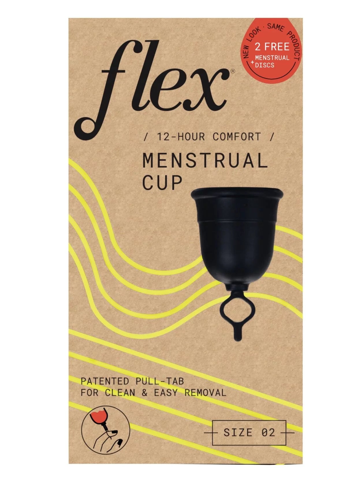 Reusable Menstrual Cup Size 2 with 2 Disposable Menstrual Discs, 1 Count Y443