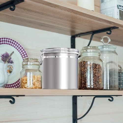 165oz Stainless Steel Airtight Canister with Clear Lid and Locking Clamp W3458