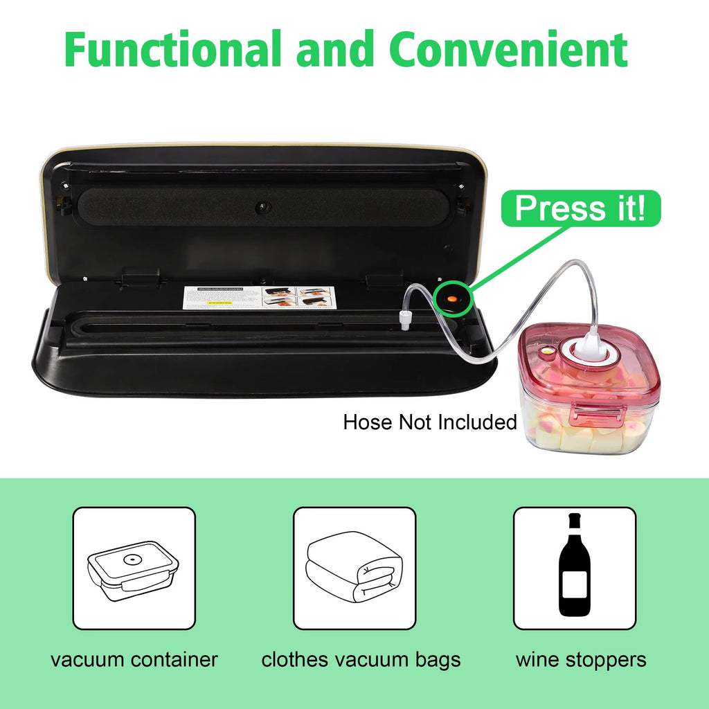 Compact Vacuum Sealer Machine Starter Kit with 10 Bags 1 Roll 1 Sealing Ring B49454