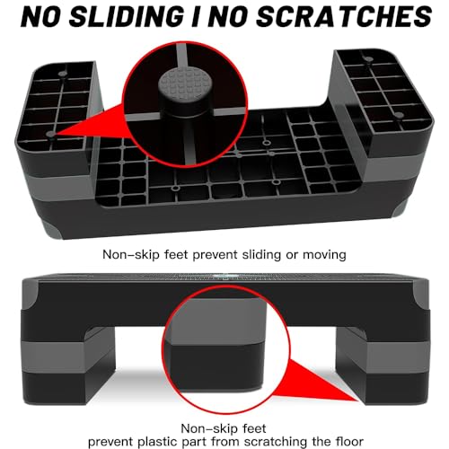 Adjustable Aerobic Step Platform, 26.5" Step Deck with 4” 6” 8” Risers G865235