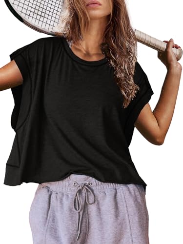 Womens Open Back Short Sleeve Athletic Crop Top U390960