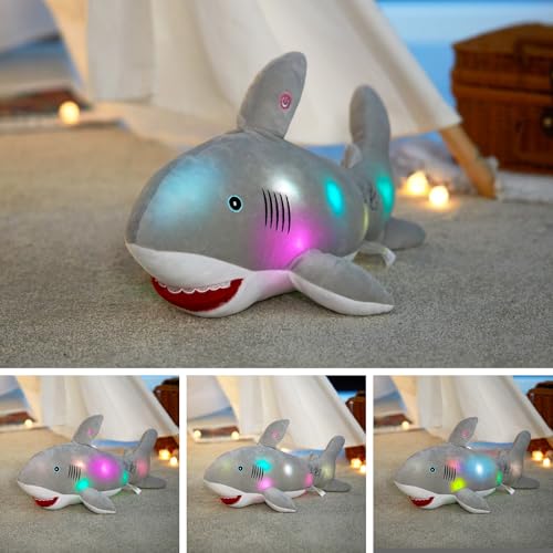 Gray Light Up Plush Shark Stuffed Animal N82152