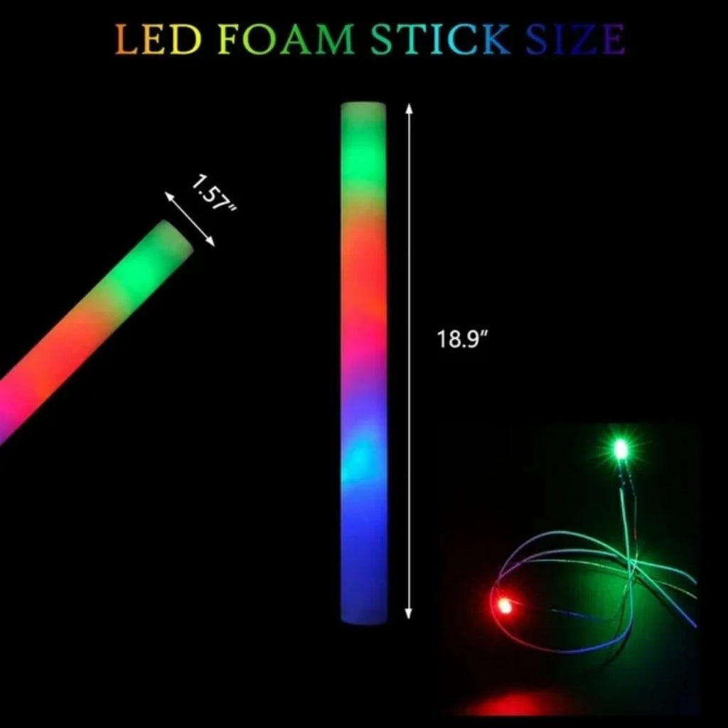 100PCS 18in LED Glow Foam Sticks Wands Batons G194