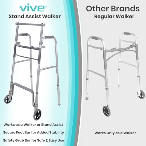 Lightweight Folding Sit to Stand Walker with Front 5" Wheels R486