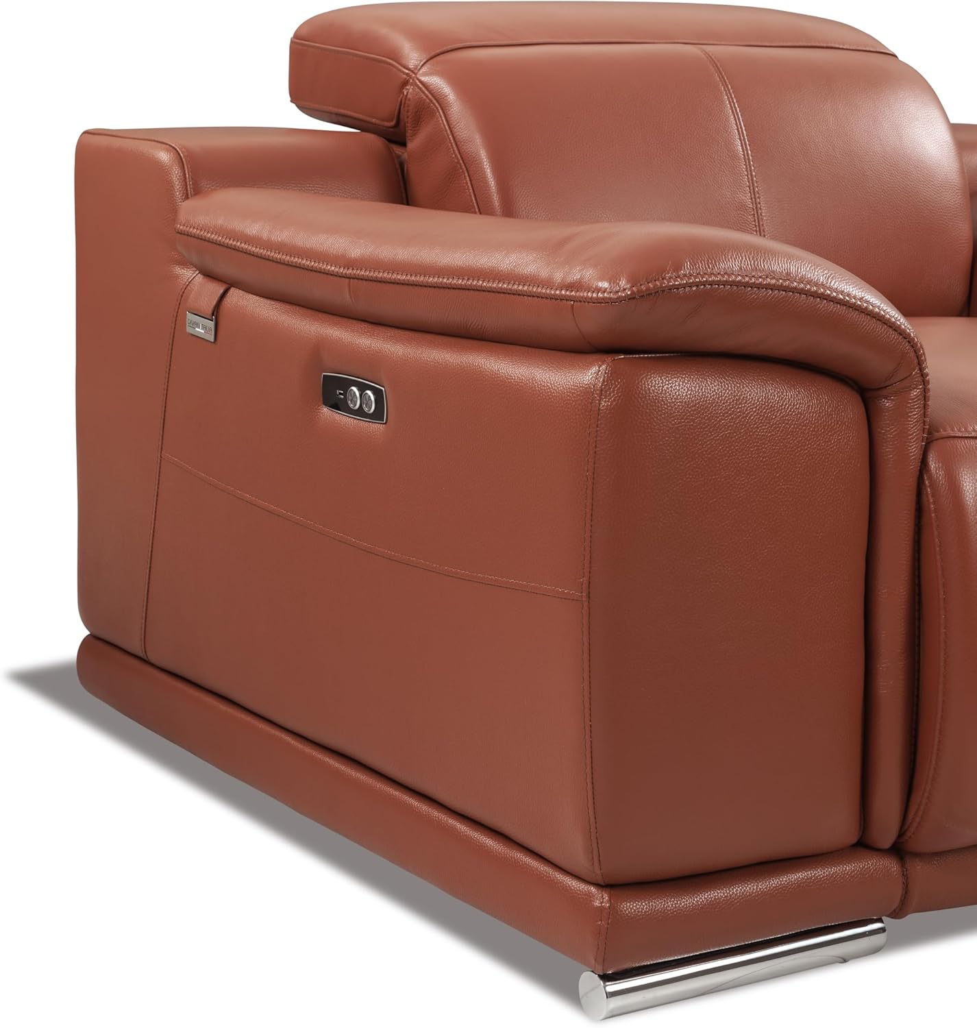 Genuine Italian Leather Power Reclining Loveseat L895