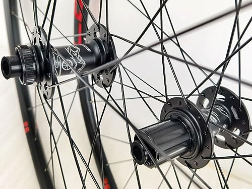 26" Mountain Bike Wheelset Center-Locking Disc Brakes Rims Sealed Bearing Hubs Thru Axle Wheel Set V186597
