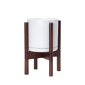 White Ceramic Planter with Stand D7872