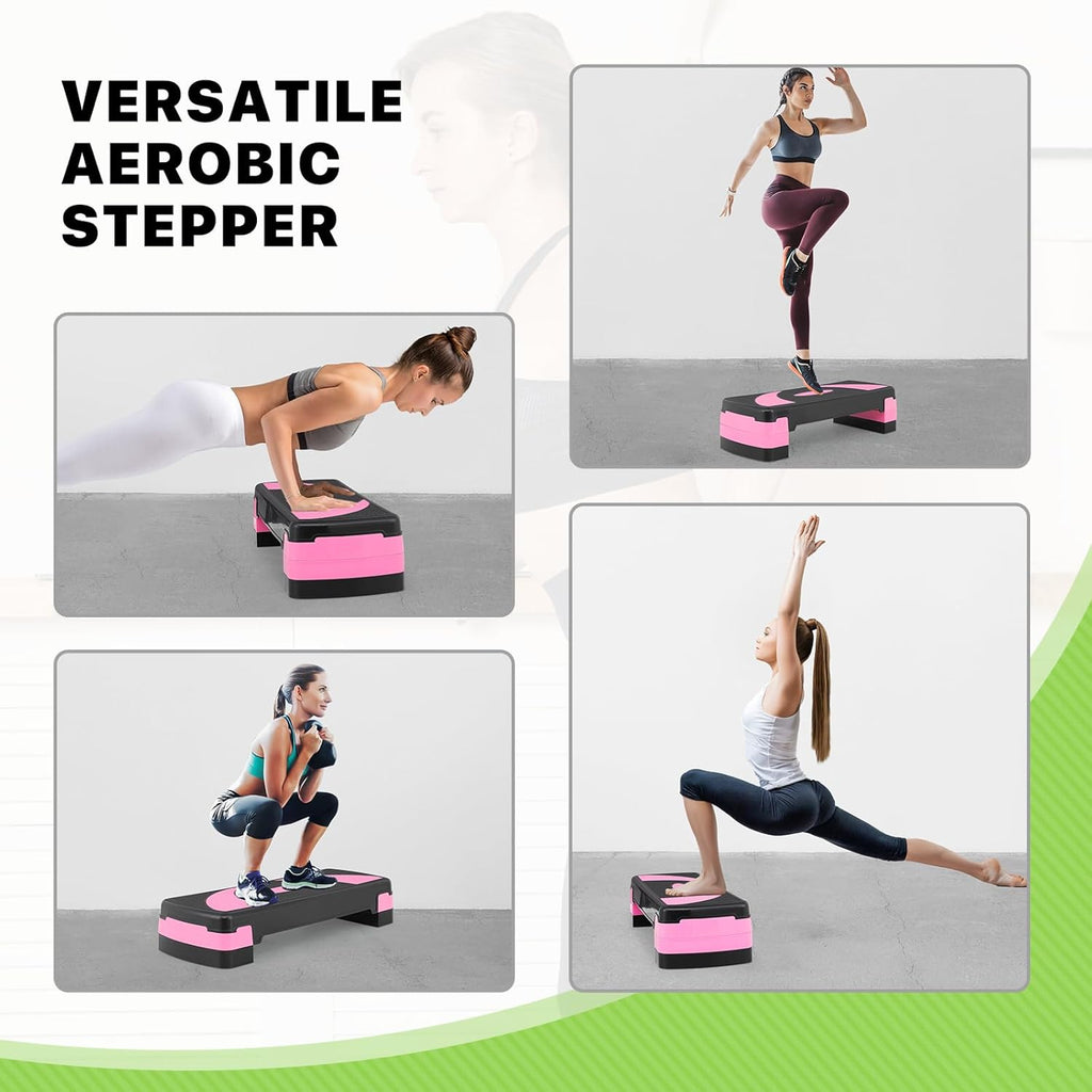 Pink Adjustable Workout Step Platform with Risers F955881