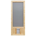 36 in. x 80 in. Reversible Wood Screen Door with Medium Pet Flap H491184
