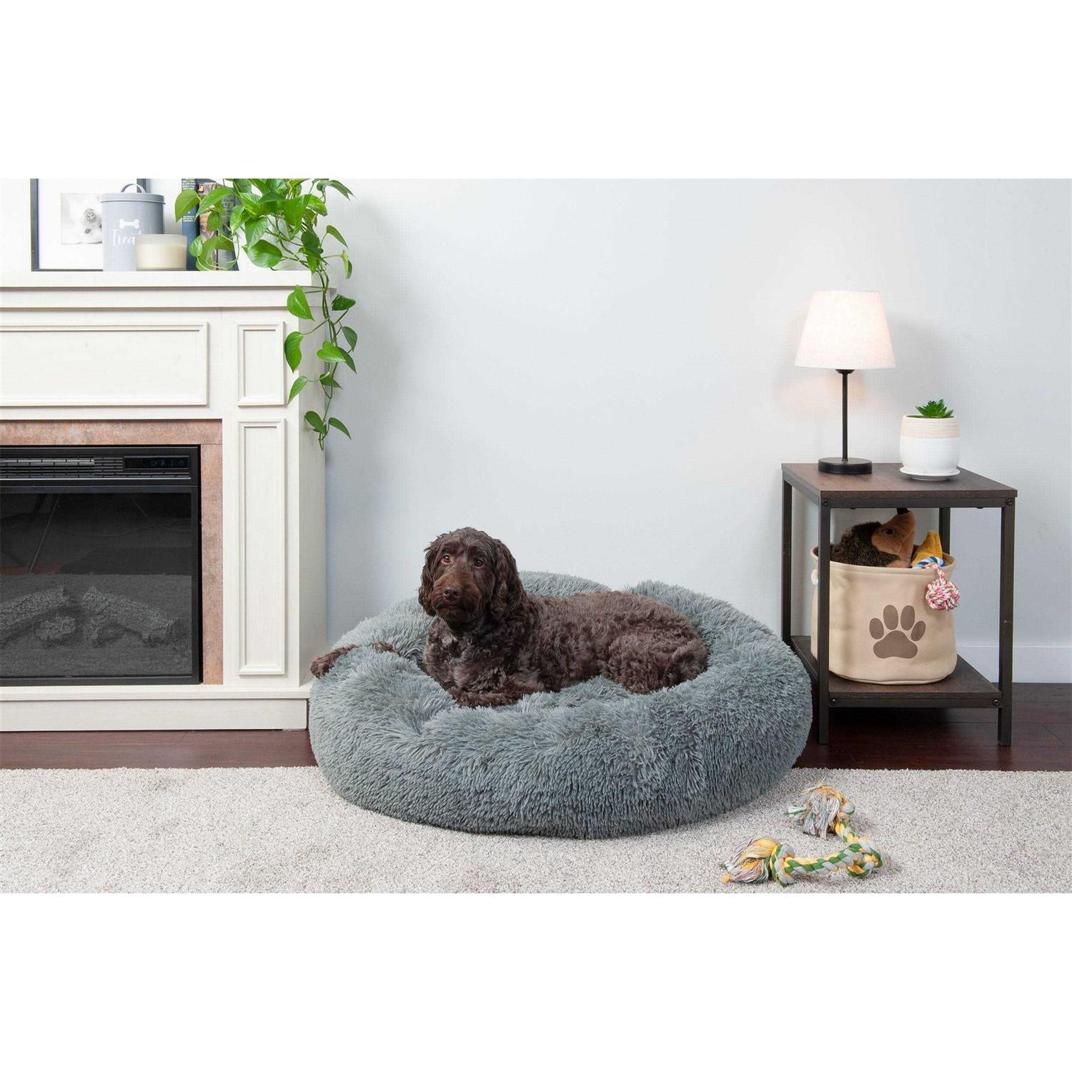 Calming Cuddler Long Fur Donut Dog Bed C1327