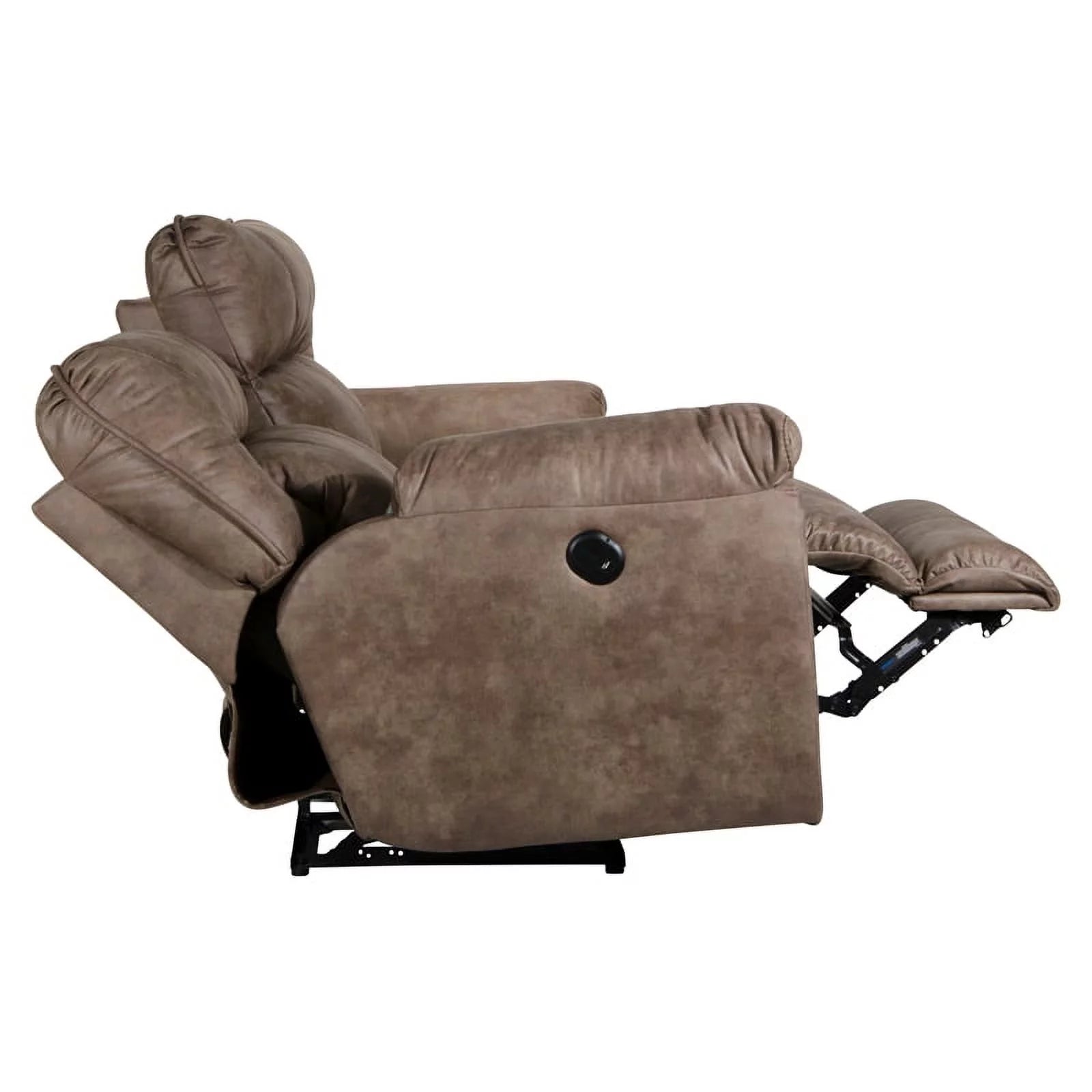 Brown Polyester Power Reclining Sofa J513