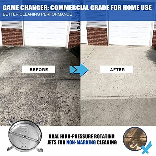 22'' 4500PSI Stainless Steel Surface Cleaner Attachment with Wheels R4191